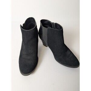 Vionic Womens Shoes Anne Black Ankle Suede Snake Embossed Booties Size 6 Zip